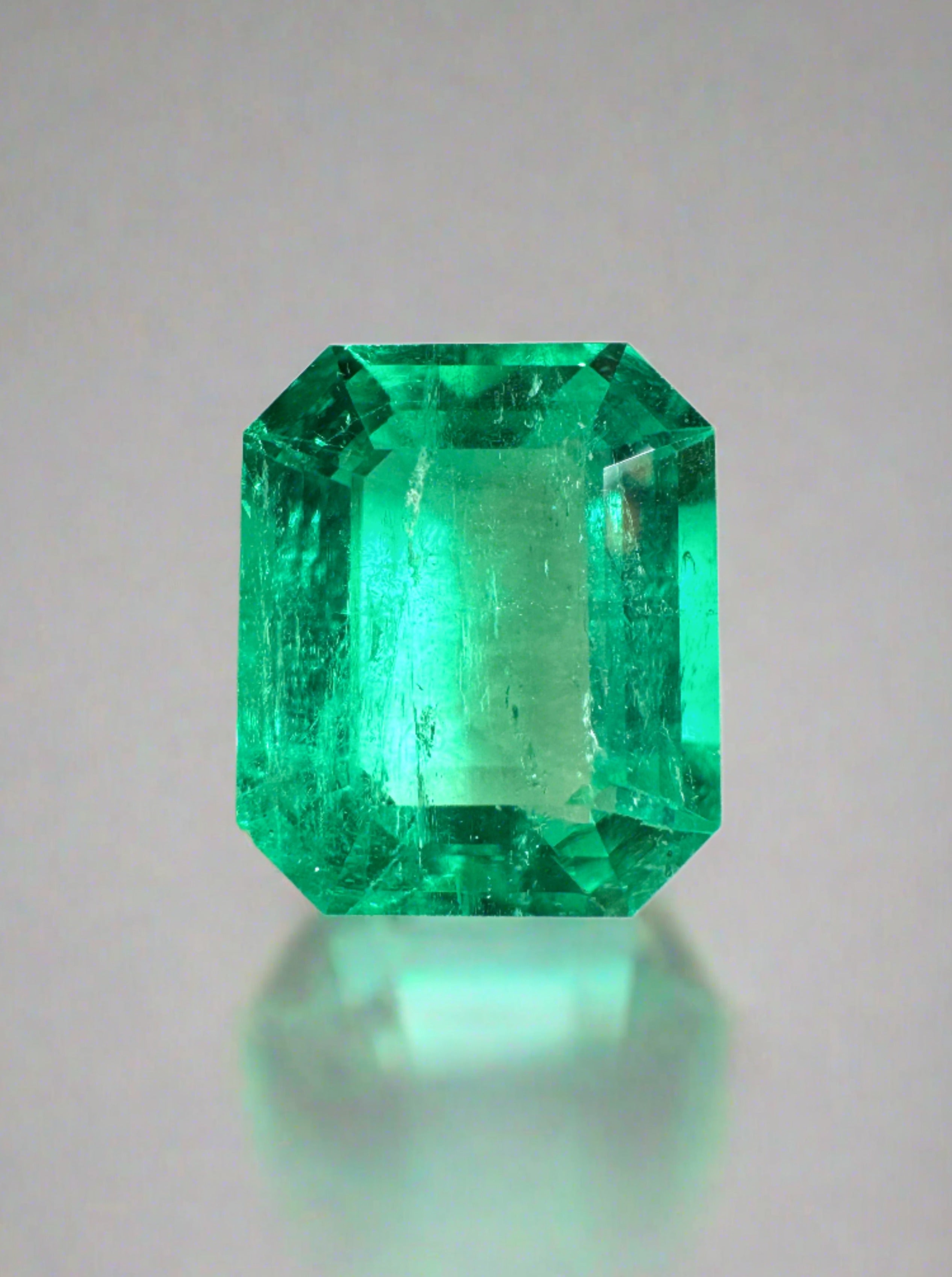 3.61 Carat 10x9 Vivacious Green Natural Loose Colombian Emerald-Emerald Cut - JR Colombian Emeralds