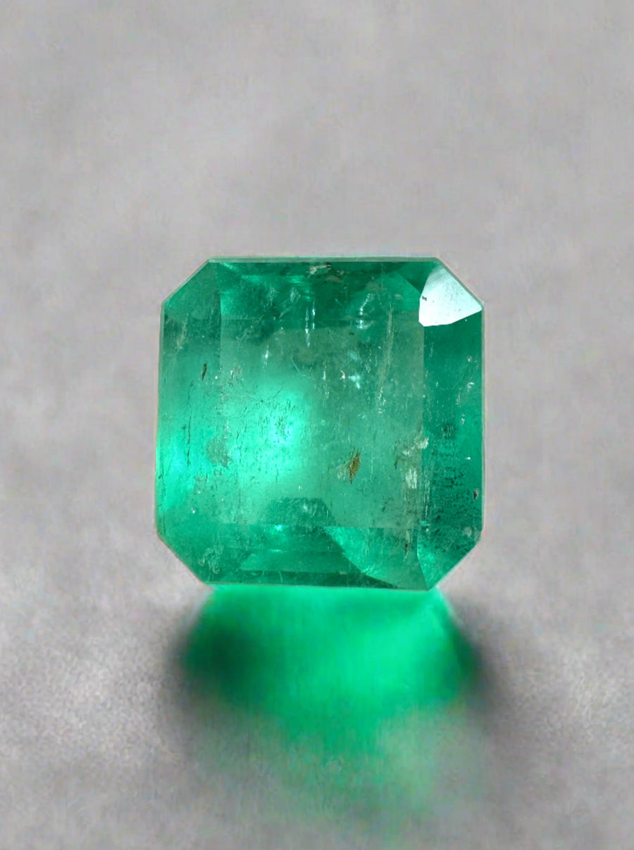 3.66 Carat Freckled Natural Loose Colombian Emerald-Asscher Cut