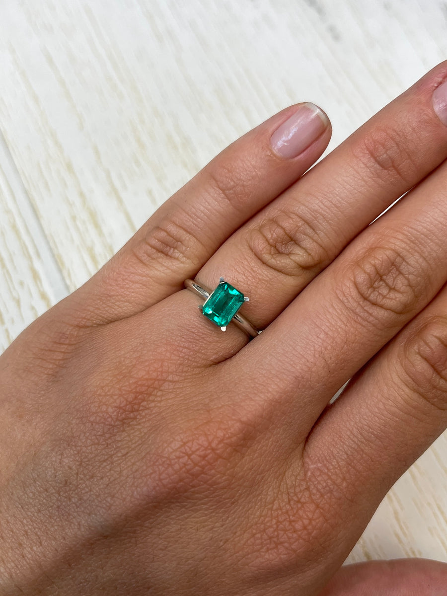 Emerald Cut Loose Colombian Emerald - 1.26 Carat Gem with VS Clarity
