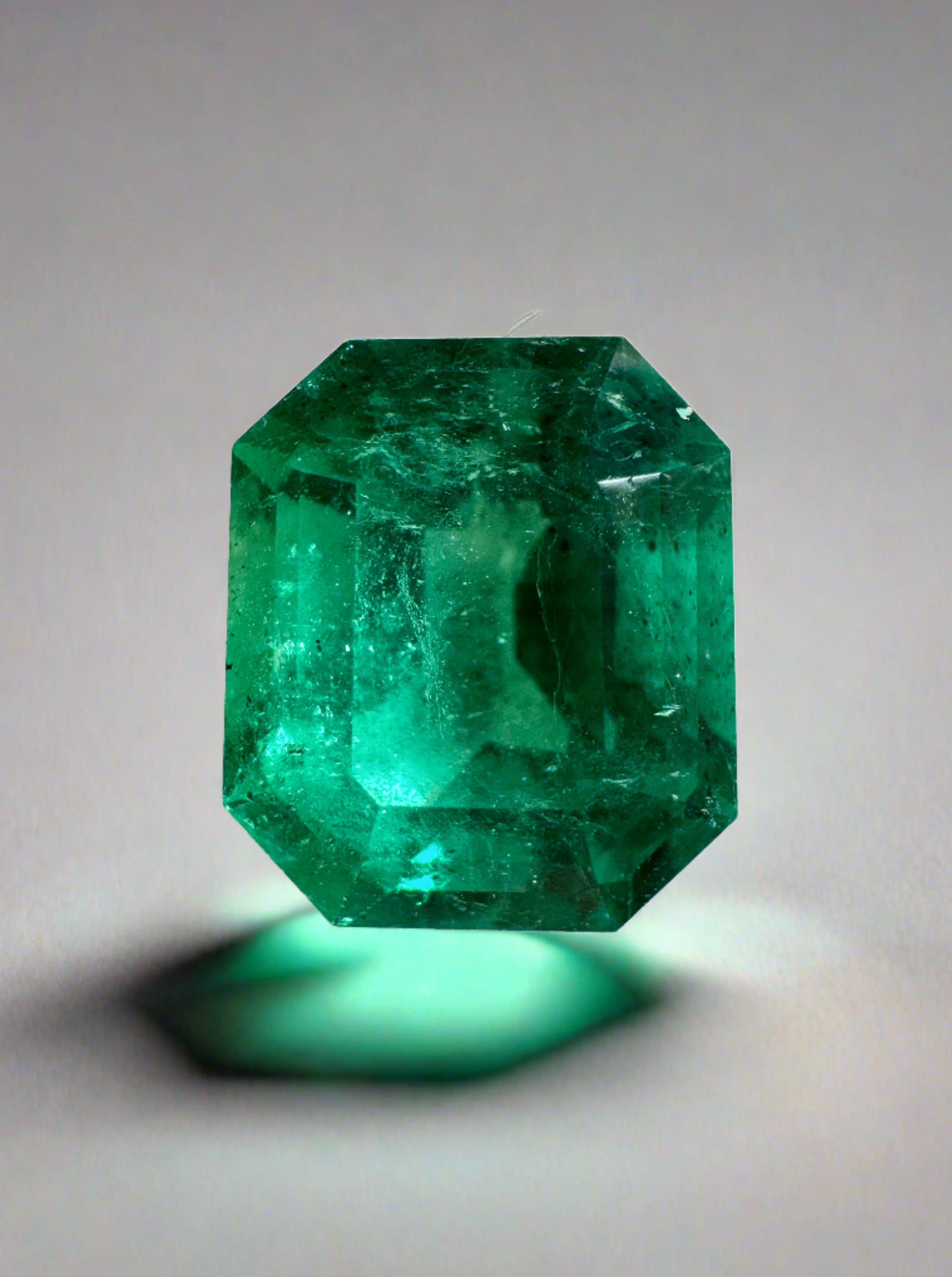 3.81 Carat 10x8.5 Muzo Green Natural Loose Colombian Emerald- Emerald Cut - JR Colombian Emeralds