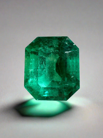 3.81 Carat 10x8.5 Muzo Green Natural Loose Colombian Emerald- Emerald Cut