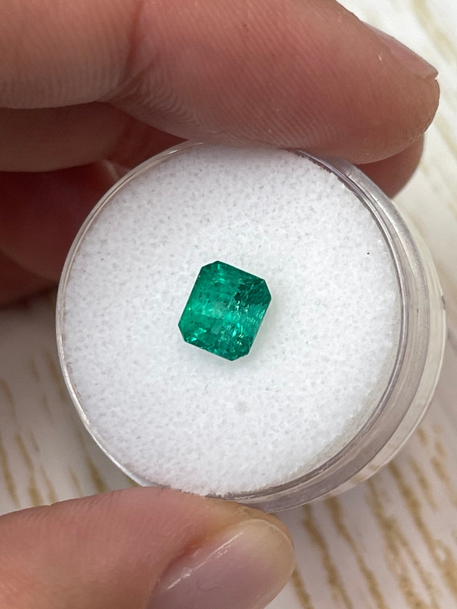 Earthy Green Colombian Emerald - Loose Gemstone, Emerald Cut, 1.31 Carat
