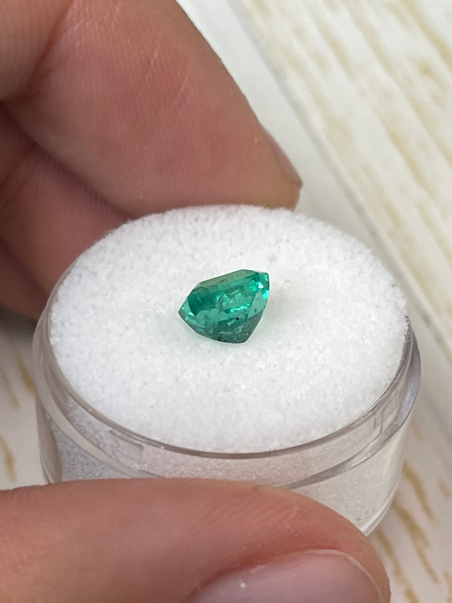 Natural Colombian Emerald - 1.31 Carat, Earthy Green Hue, Loose, Emerald Cut