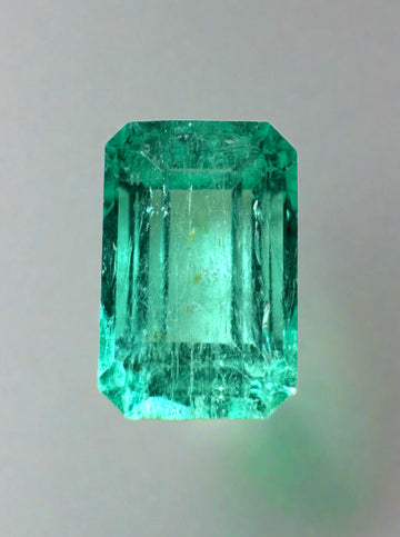 4.12 Carat 11x7 Pastel Bluish Green Natural Loose Colombian Emerald-Elongated Emerald Cut