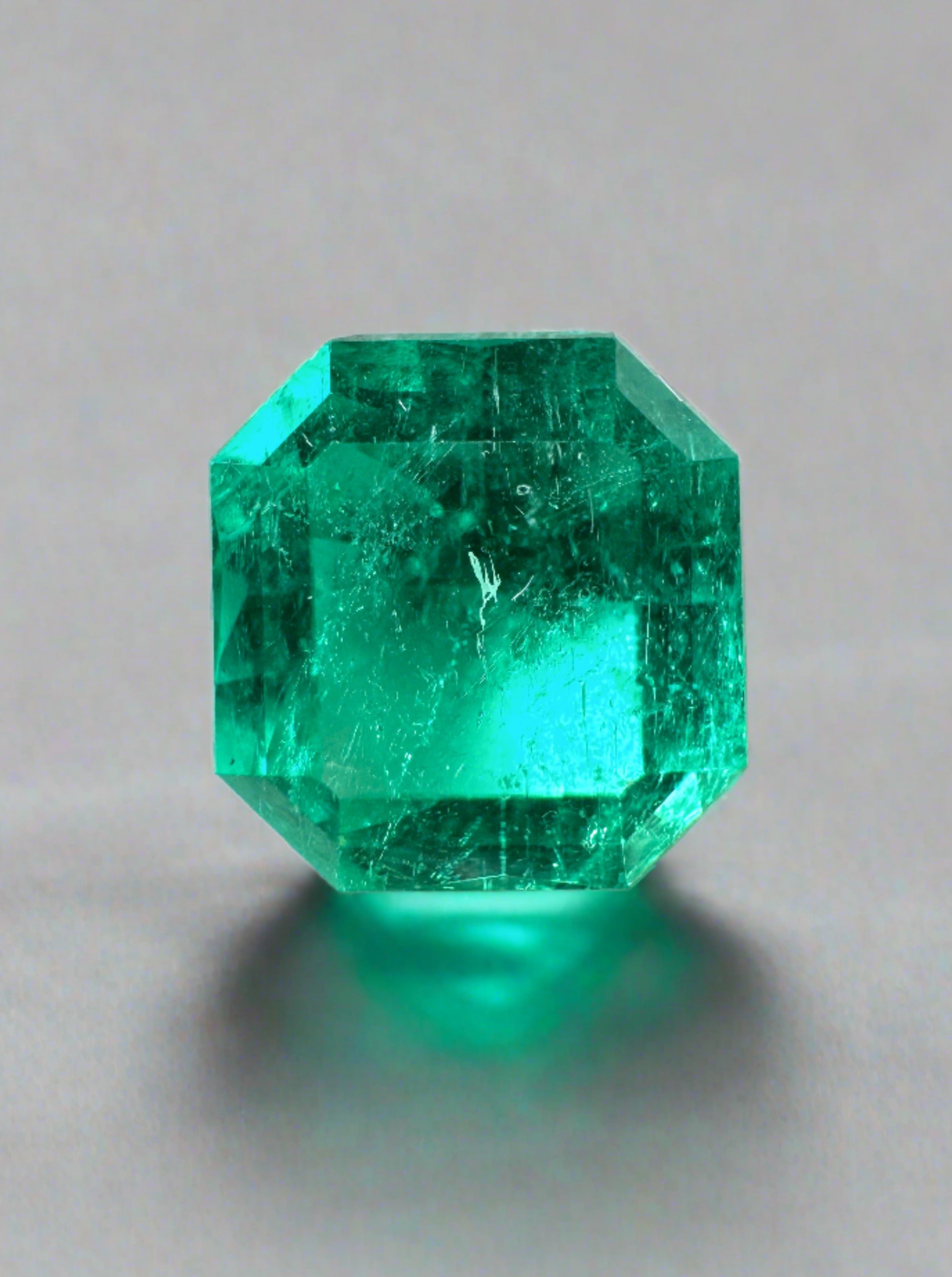 4.18 Carat 10x9.5 Vibrant Loose Colombian Emerald-Asscher Cut - JR Colombian Emeralds