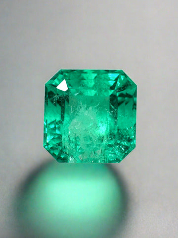 4.22 Carat 9x9 Vivid Muzo Natural Loose Colombian Emerald-Asscher Cut