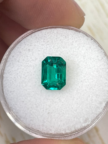 1.32 Carat 8x6 AAA+ Muzo Green Loose Colombian Emeralds-Emerald Cut