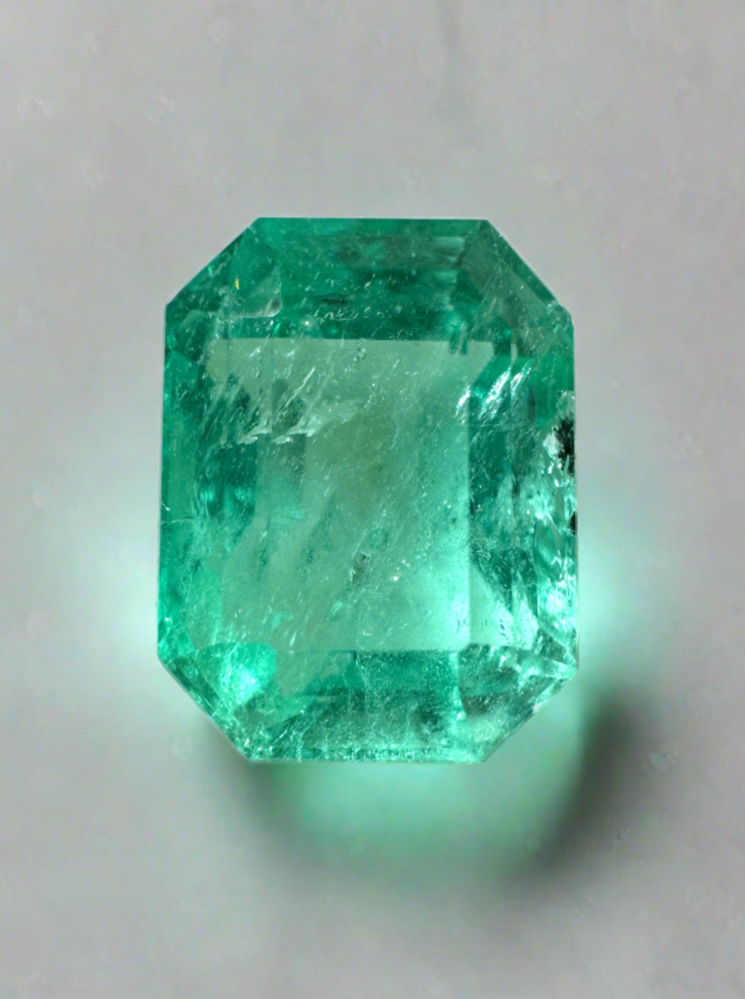 4.29 Carat 11x8 Medium Green Natural Loose Colombian Emerald-Emerald Cut - JR Colombian Emeralds