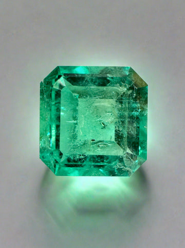 4.33 Carat 10x10 Vibrant Loose Colombian Emerald-Asscher Cut