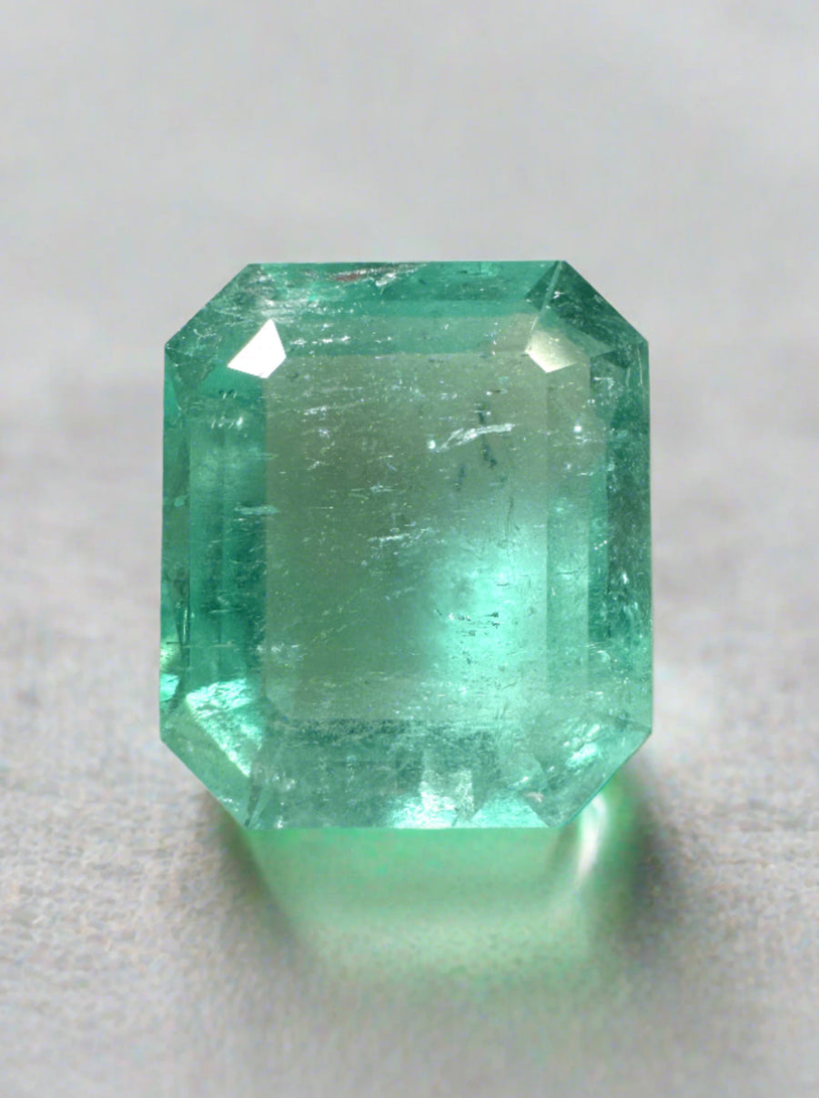 4.43 Carat 11x10 Large Spread Natural Loose Colombian Emerald-Emerald Cut