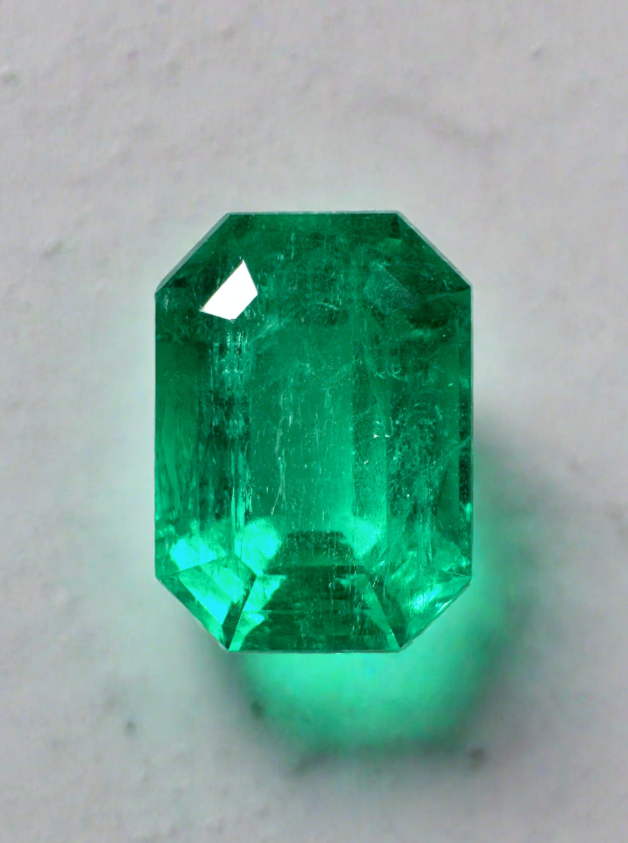 4.46 Carat 11x8 Vivid Muzo Green Natural Loose Colombian Emerald-Emerald Cut