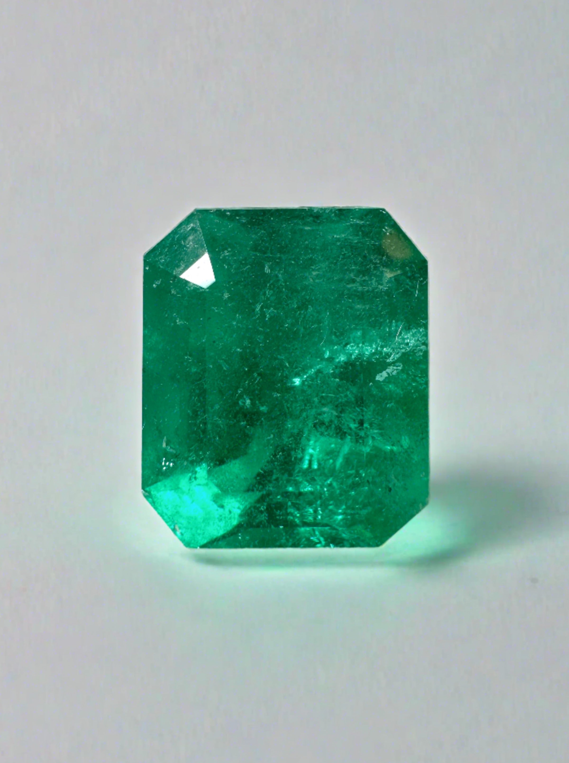 4.50 Carat 11x9 Medium Muzo Green Natural Loose Colombian Emerald-Classic Emerald Cut - JR Colombian Emeralds