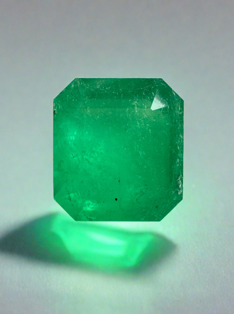 4.56 Carat 11.5x10.5 Natural Loose Colombian Emerald- Emerald Cut