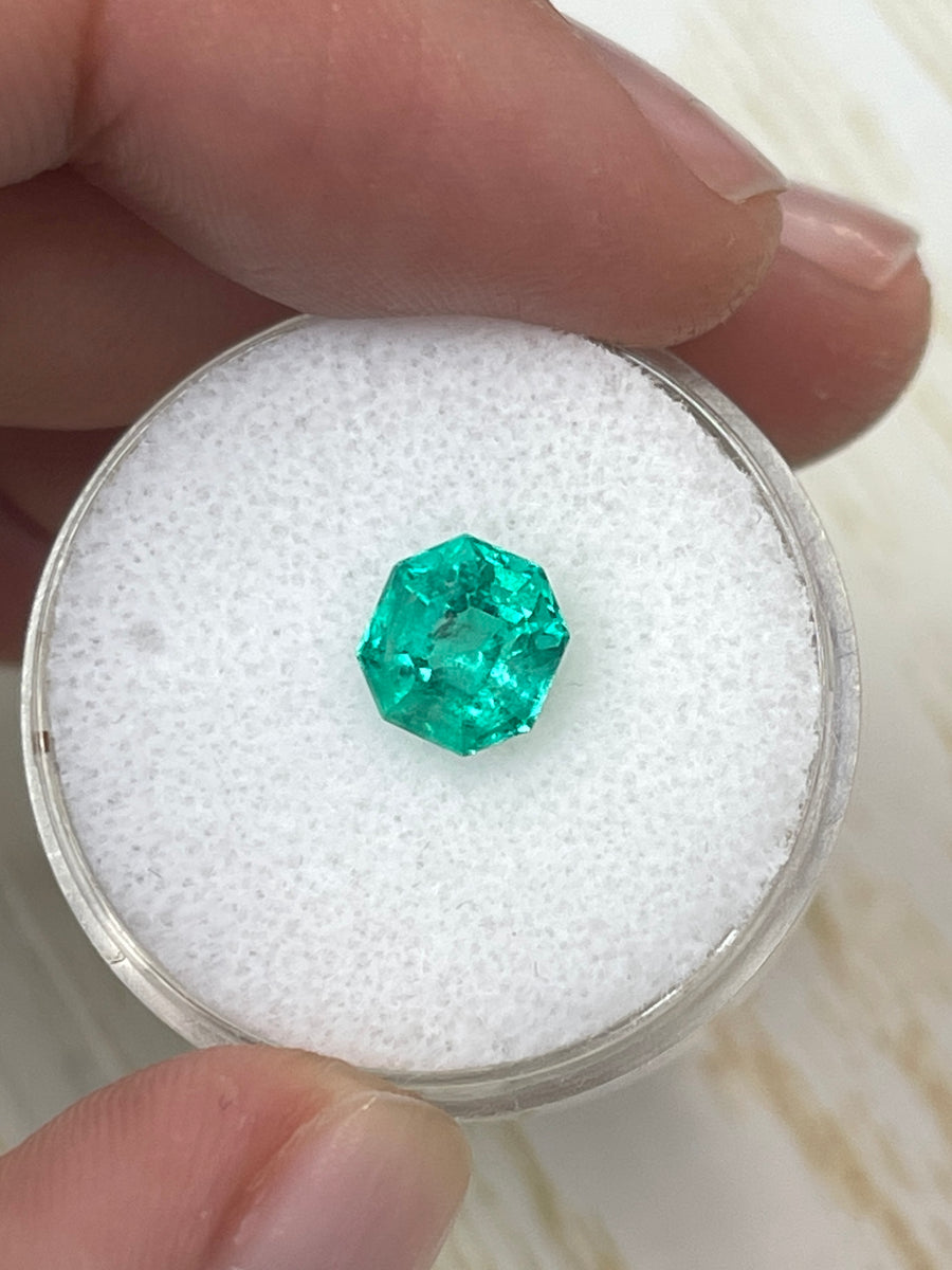 1.50 Carat Bluish Green Octagon Colombian Emerald – Unmounted Gem