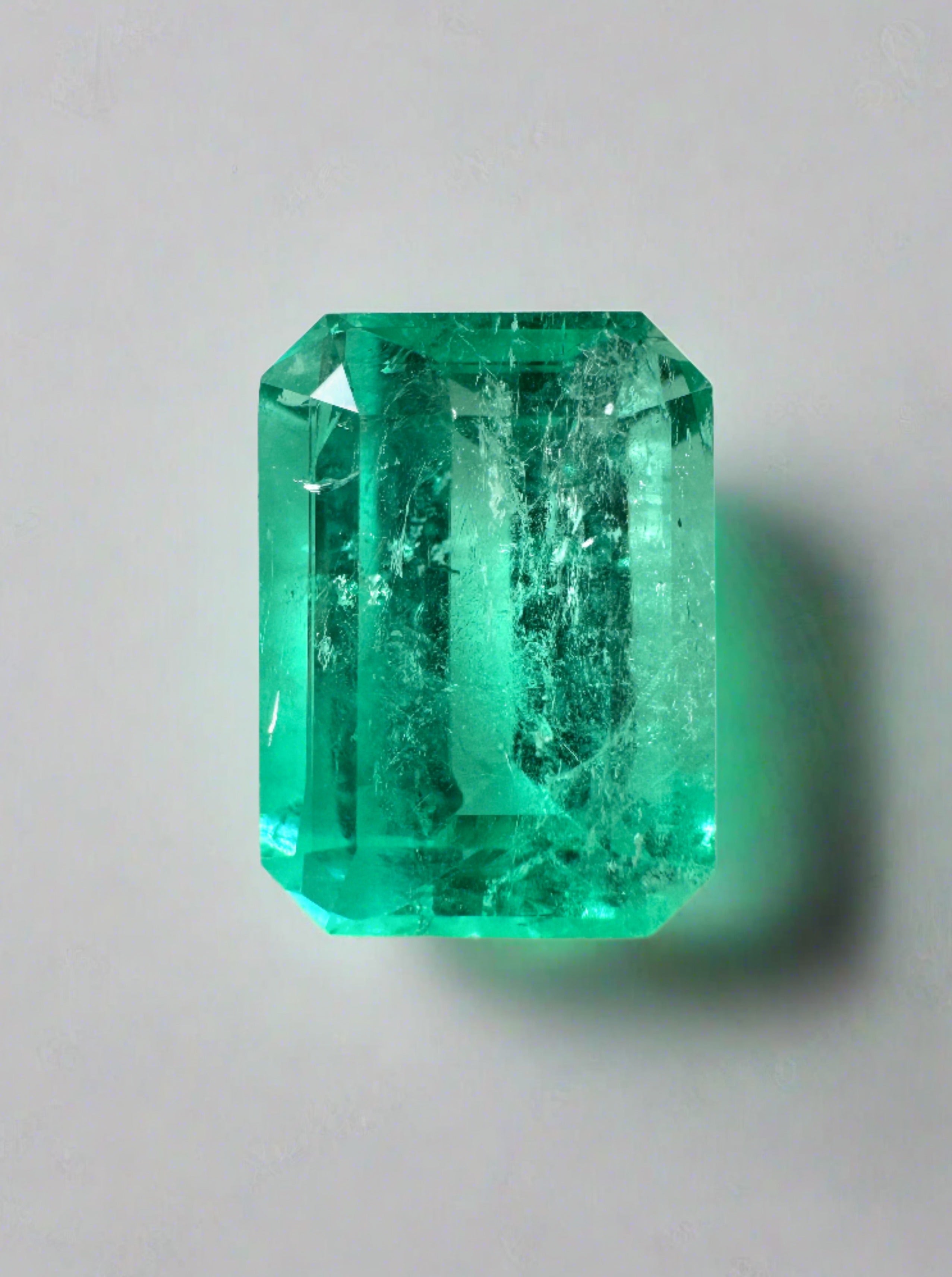 4.63 Carat 11.8mx8.6 Spring Green Natural Loose Colombian Emerald-Classic Emerald Cut - JR Colombian Emeralds