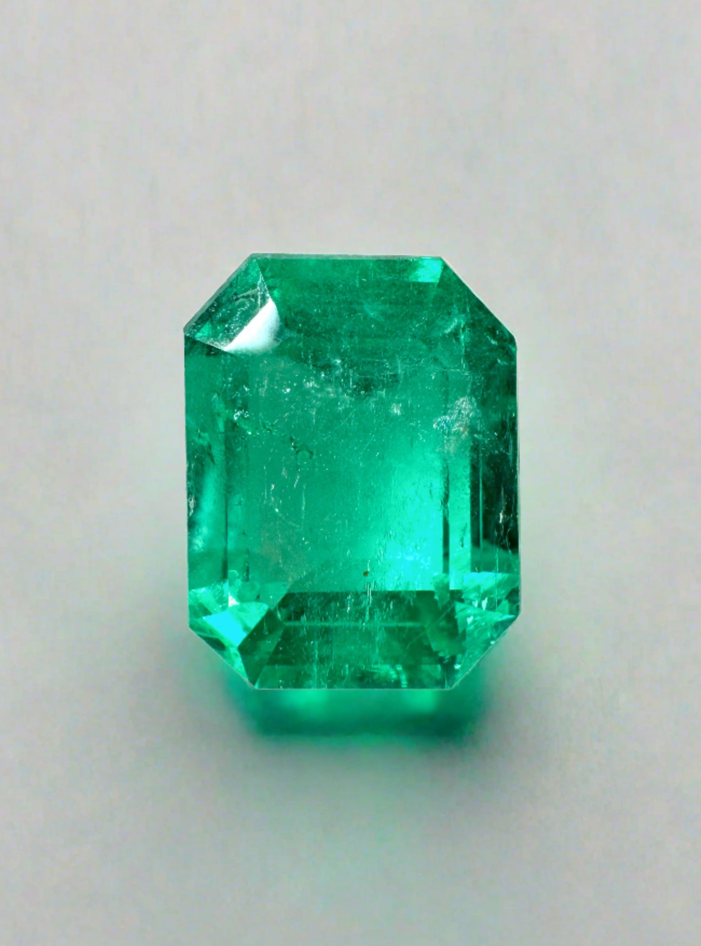 4.64 Carat 11x9 Vivacious Bluish Classic Green Natural Loose Colombian Emerald-Emerald Cut - JR Colombian Emeralds