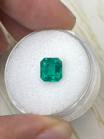 1.58 Carat 7.3x6.7 Fine Green Natural Loose Colombian Emerald- Asscher Cut