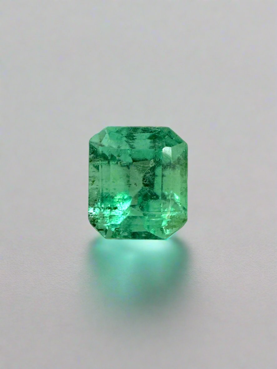 0.57 Carats 5x4.5 Yellowish Green Natural Loose Colombian Emerald