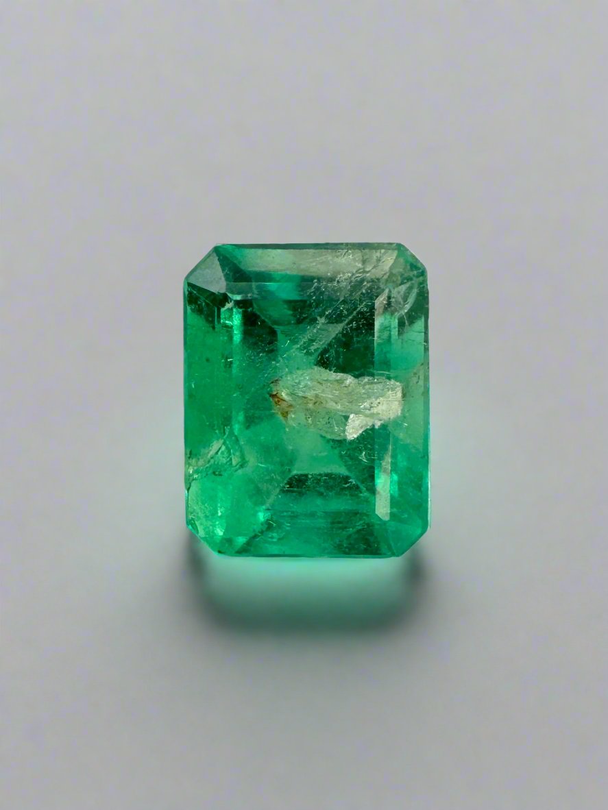 0.66 Carat 6.5x5 Perfectly Imperfect Loose Colombian Emerald-Emerald Cut