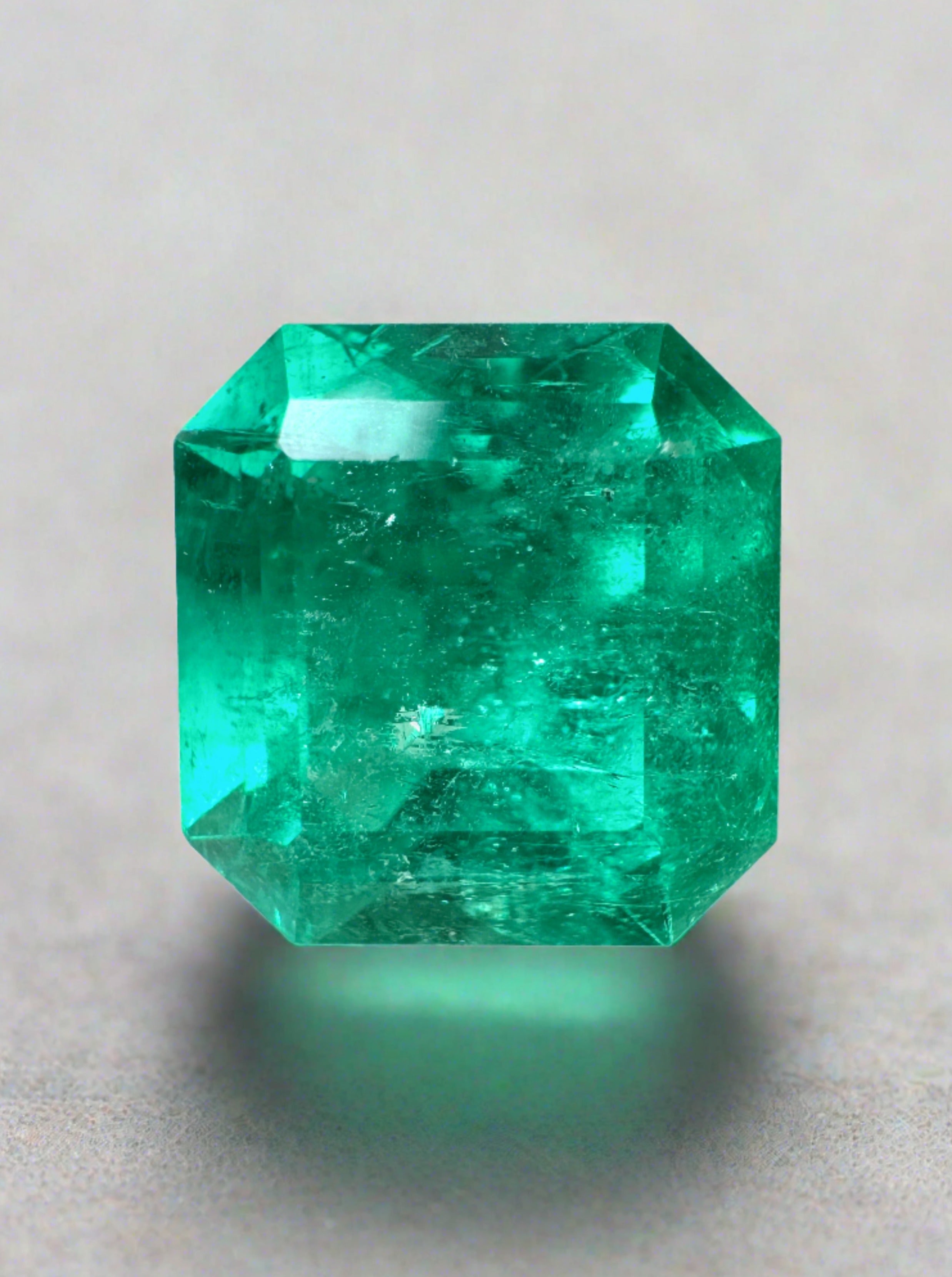 4.83 Carat 10x10 Vibrant Loose Colombian Emerald-Asscher Cut - JR Colombian Emeralds