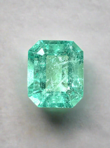 4.99 Carat 11.5x9.6 Bright Medium Green Natural Loose Colombian- Emerald Cut