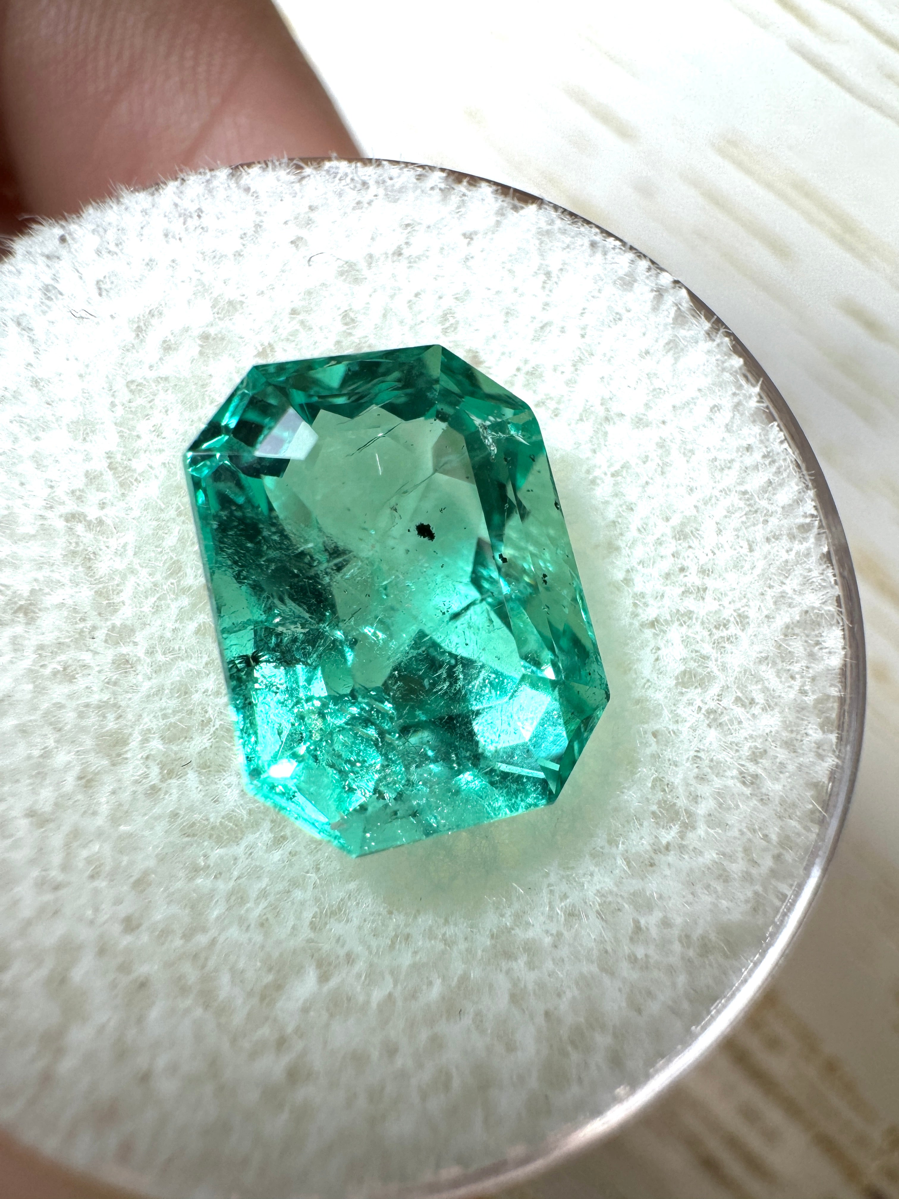 5.15 Carat 12x9 Lustrous Natural Loose Colombian Emerald-Classic Emerald Cut - JR Colombian Emeralds