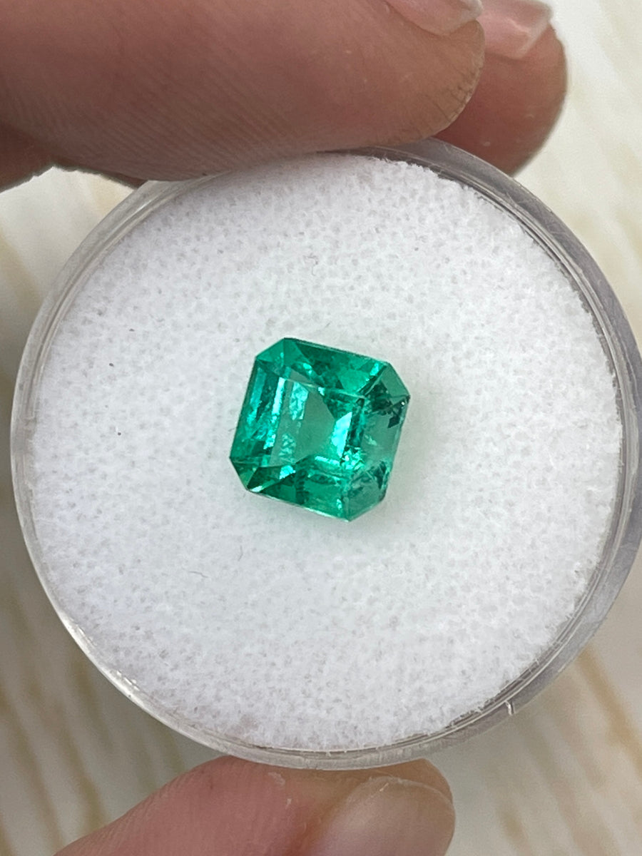 7.4x7.3 Asscher Cut Natural Emerald - 1.64 Carat Colombian Gem