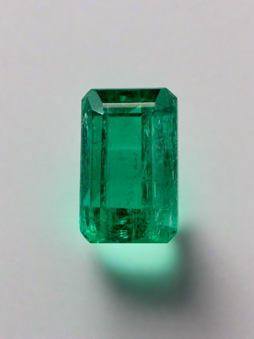 1.04 Carat 7.3x4.6 AAA+ Fine Loose Colombian Emerald-Elongated Emerald Cut