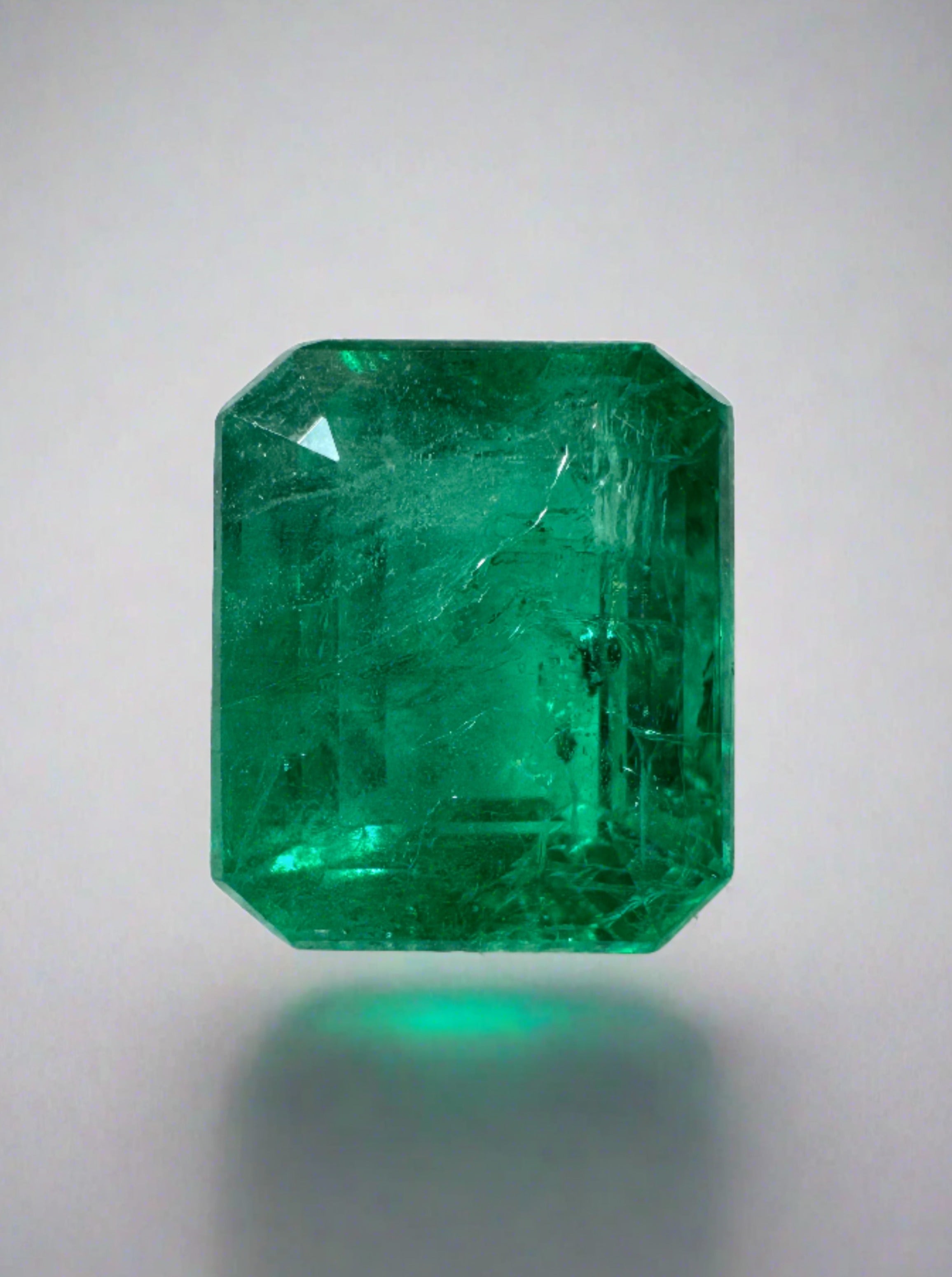 5.32 Carat 11x9 Kelly/Pure Green Natural Loose Zambian- Emerald Cut - JR Colombian Emeralds