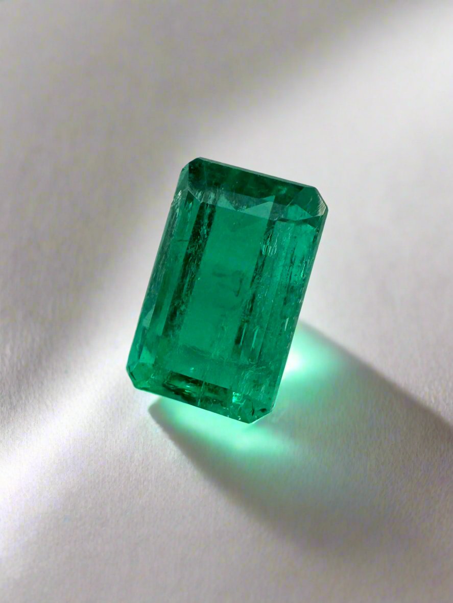 1.04 Carat 7.3x4.6 AAA+ Fine Loose Colombian Emerald-Elongated Emerald Cut