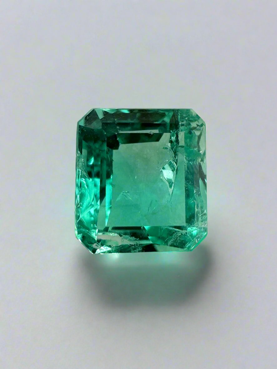 1.07 Carat Crystalline Green Natural Loose Colombian Emerald-Asscher Cut