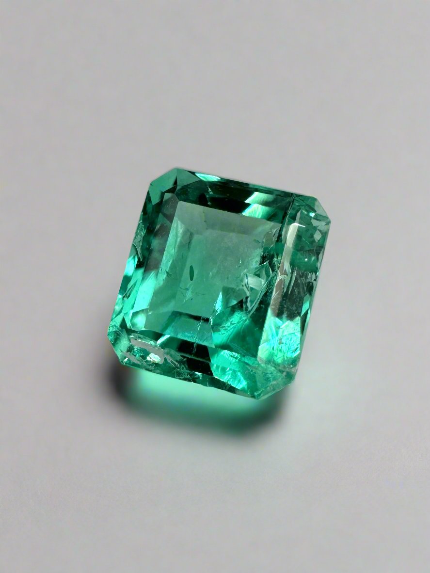 1.07 Carat Crystalline Green Natural Loose Colombian Emerald-Asscher Cut