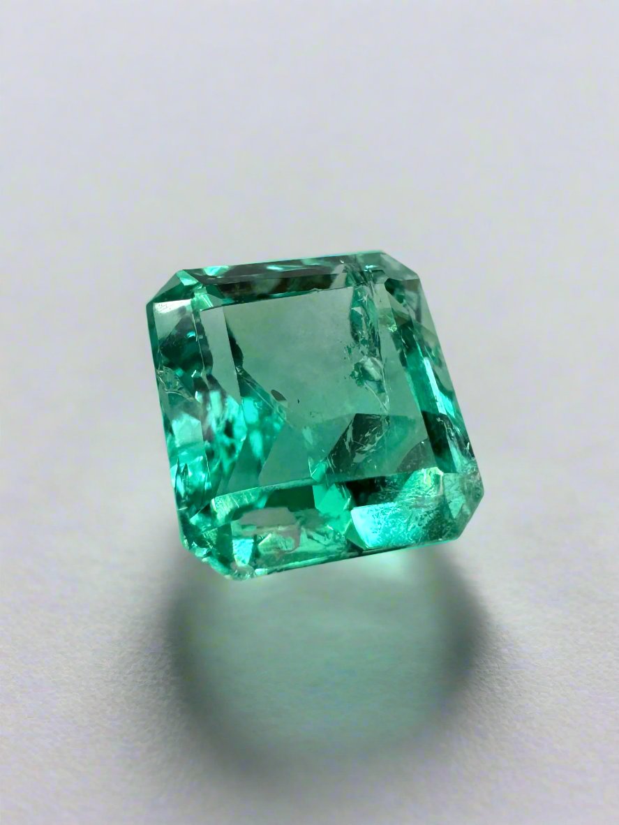 1.07 Carat Crystalline Green Natural Loose Colombian Emerald-Asscher Cut