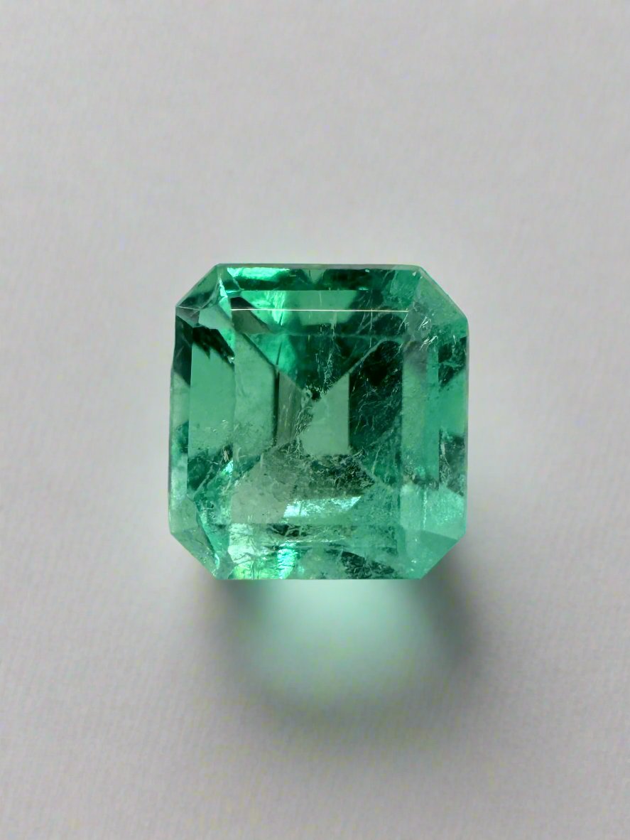 1.09 Carat 6x6 Classic Asscher Cut Natural Unset Colombian Emerald