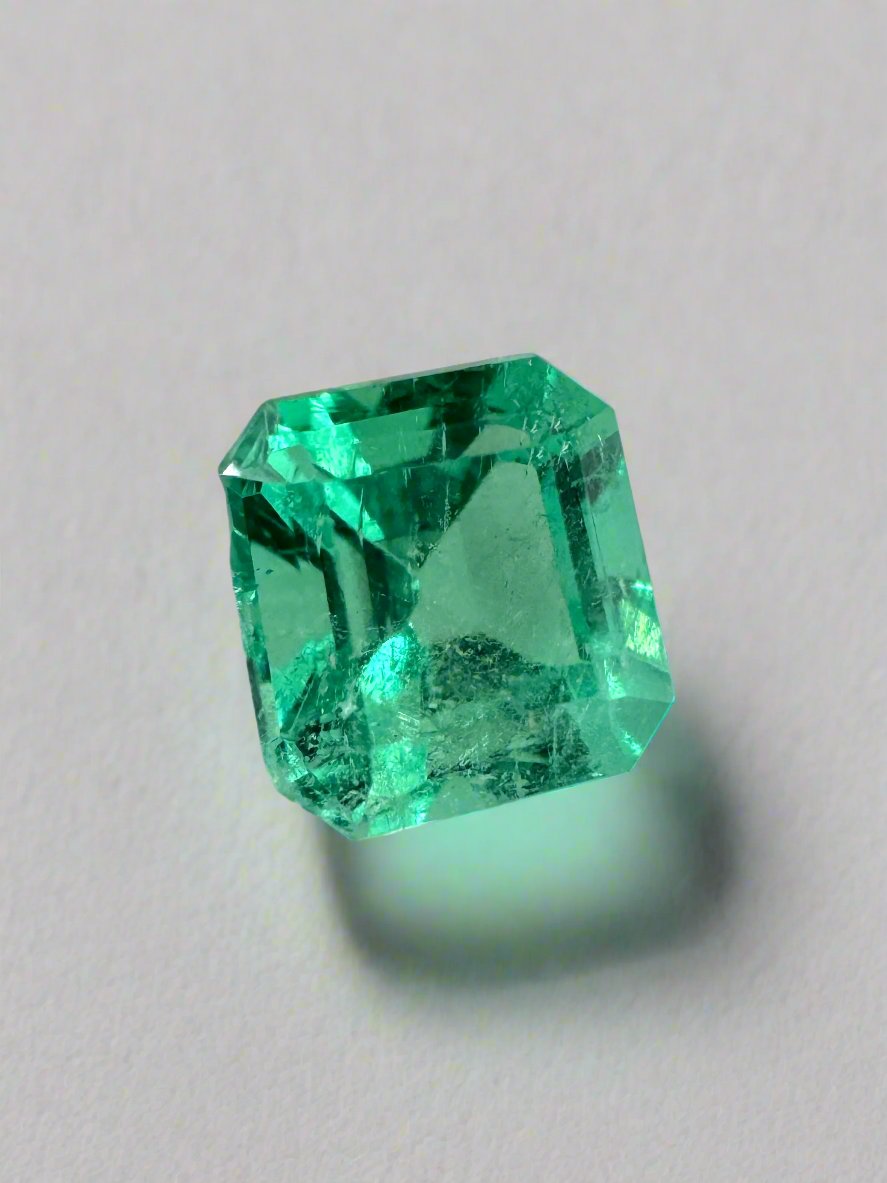 1.09 Carat 6x6 Classic Asscher Cut Natural Unset Colombian Emerald