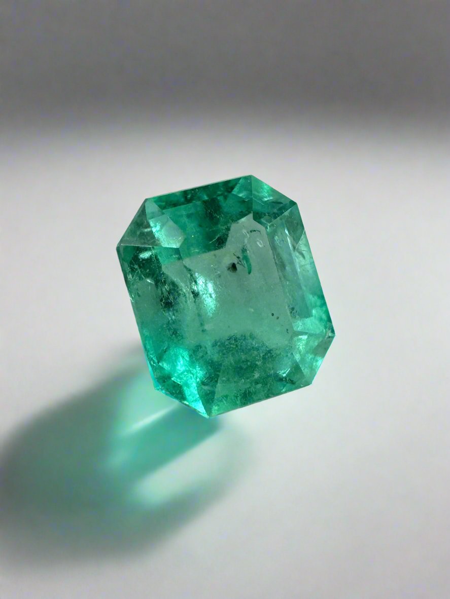 1.50 Carat 7.4x6.3 Eye Clean Emerald Cut Natural Unset Colombian Emerald