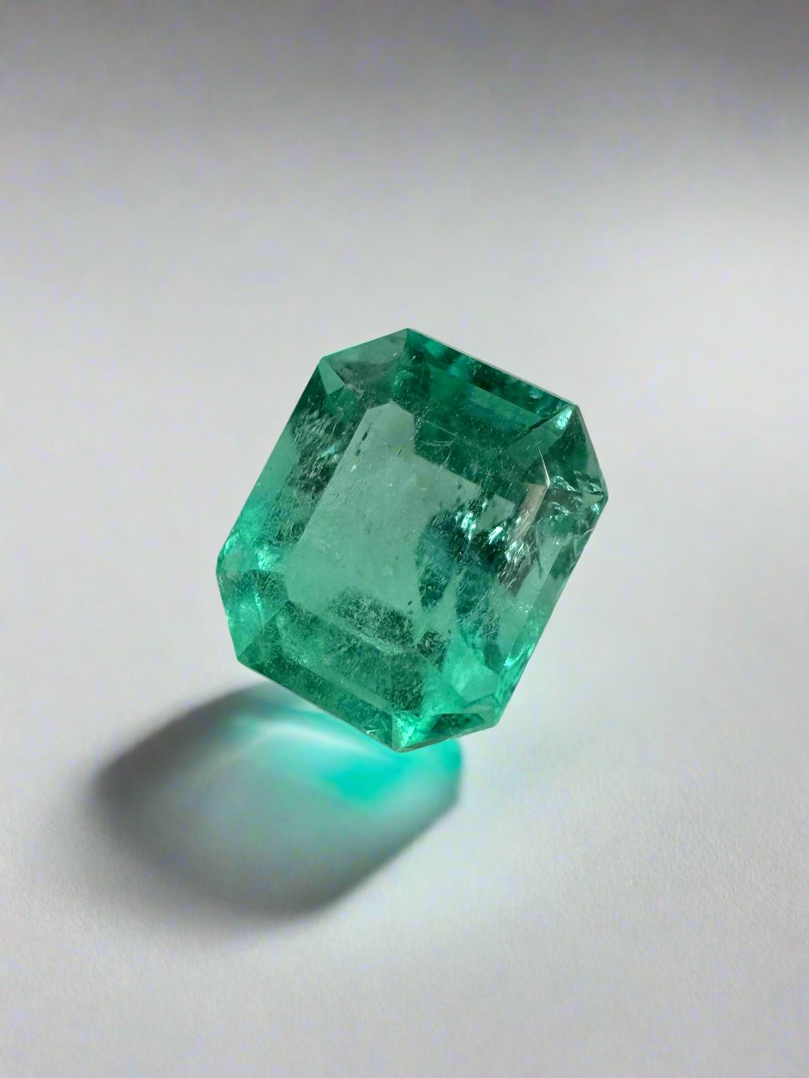 1.50 Carat 7.4x6.3 Eye Clean Emerald Cut Natural Unset Colombian Emerald