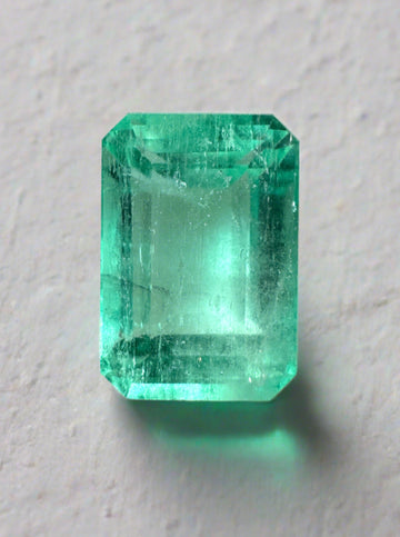 5.55 Carat 12x8 Pastel Green Natural Loose Colombian Emerald- Emerald Cut