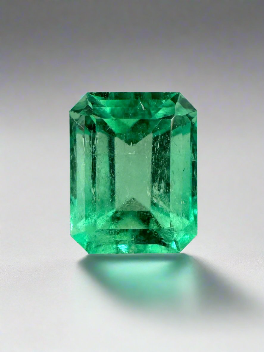 3.11 Carat 9.3x7.5 Classic Green Natural Loose Colombian Emerald- Emerald Cut