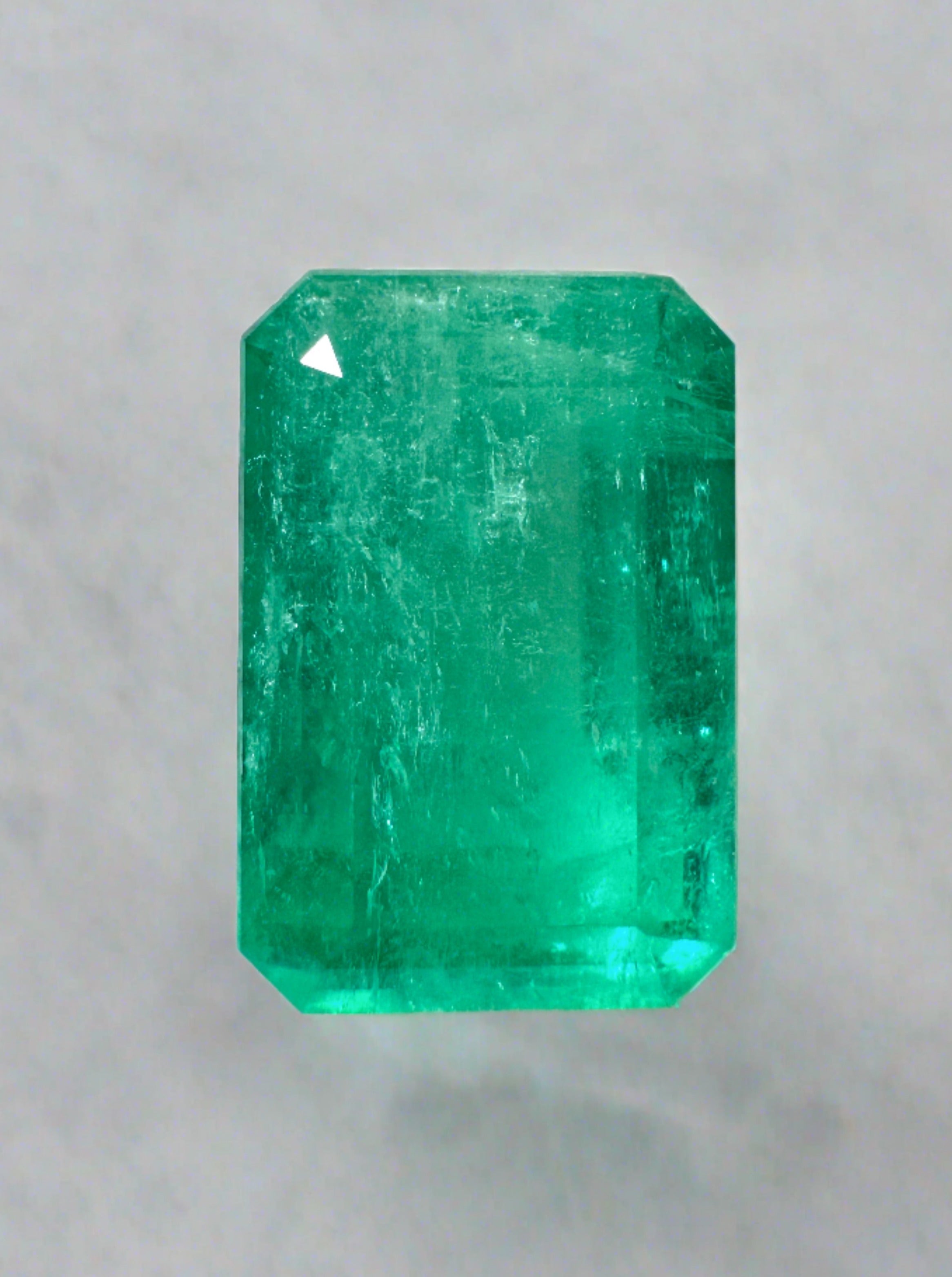 5.94 Carat 12.5x8.5 Bluish Green Natural Loose Colombian Emerald- Emerald Cut - JR Colombian Emeralds