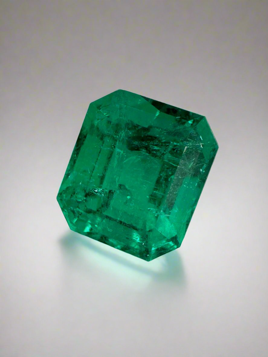 5.02 Carat 11x9 AAA+ Classic Green Natural Loose Colombian- Emerald Cut