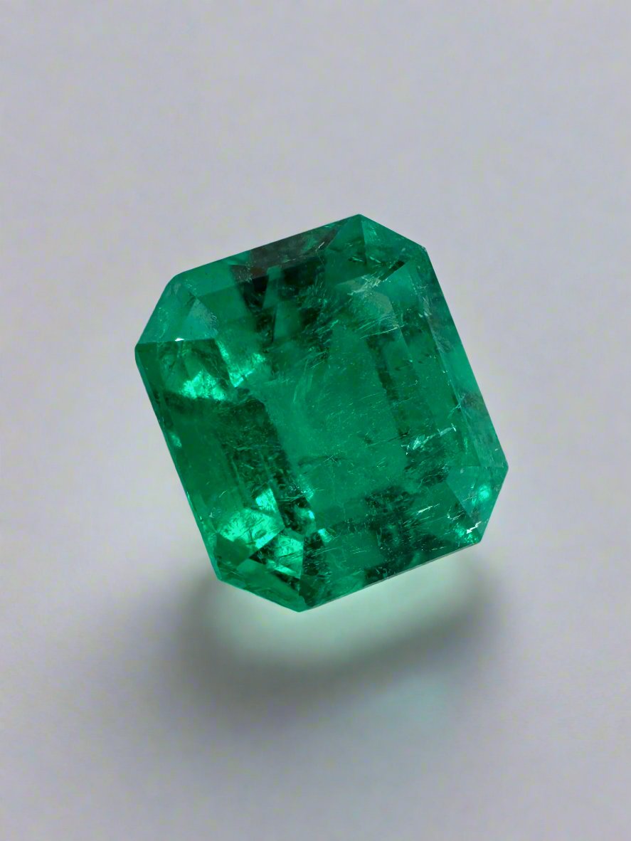 5.02 Carat 11x9 AAA+ Classic Green Natural Loose Colombian- Emerald Cut