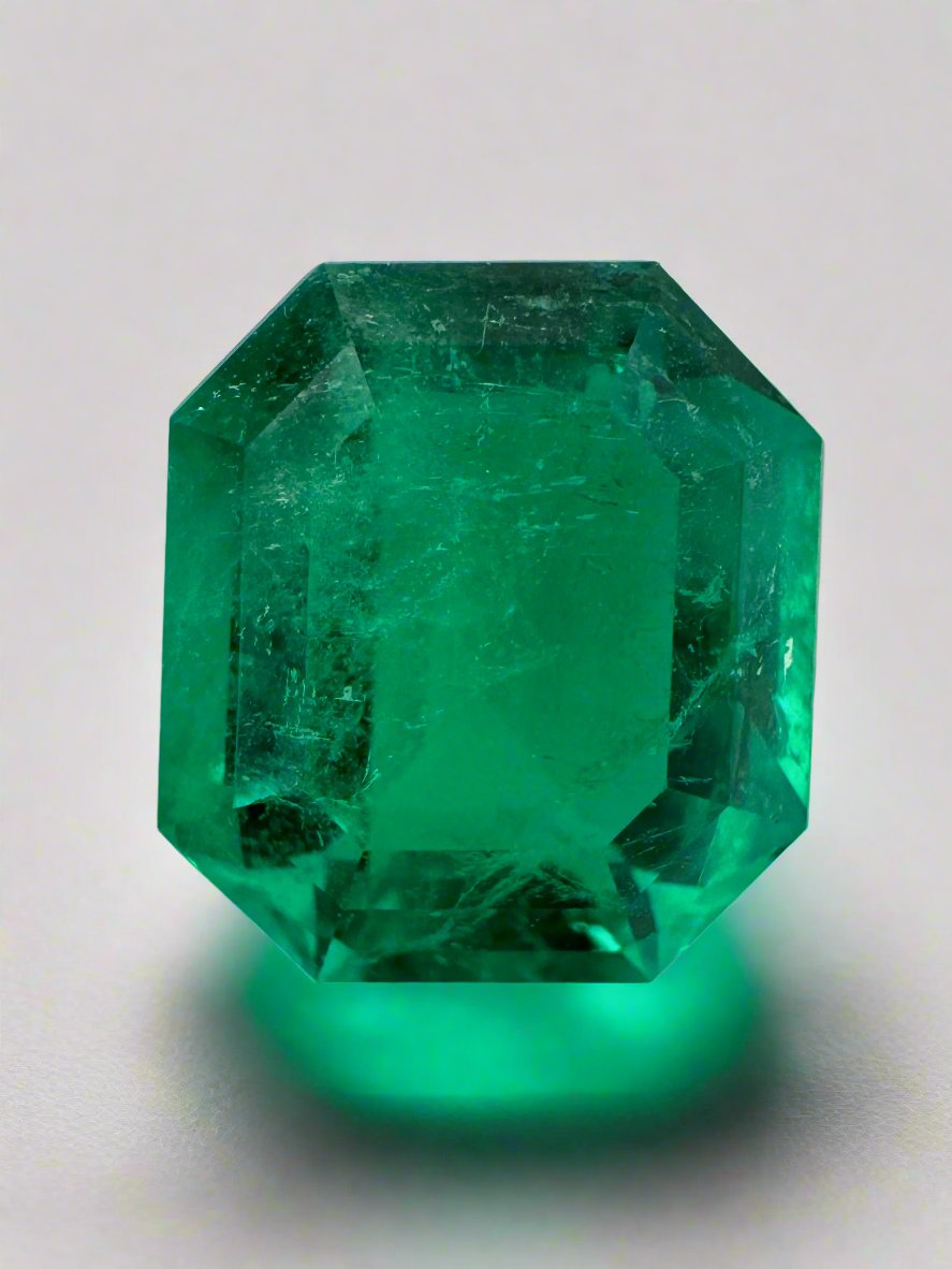 5.96 Carat 12x11 AAA+ Classic Green Natural Loose Colombian- Emerald Cut