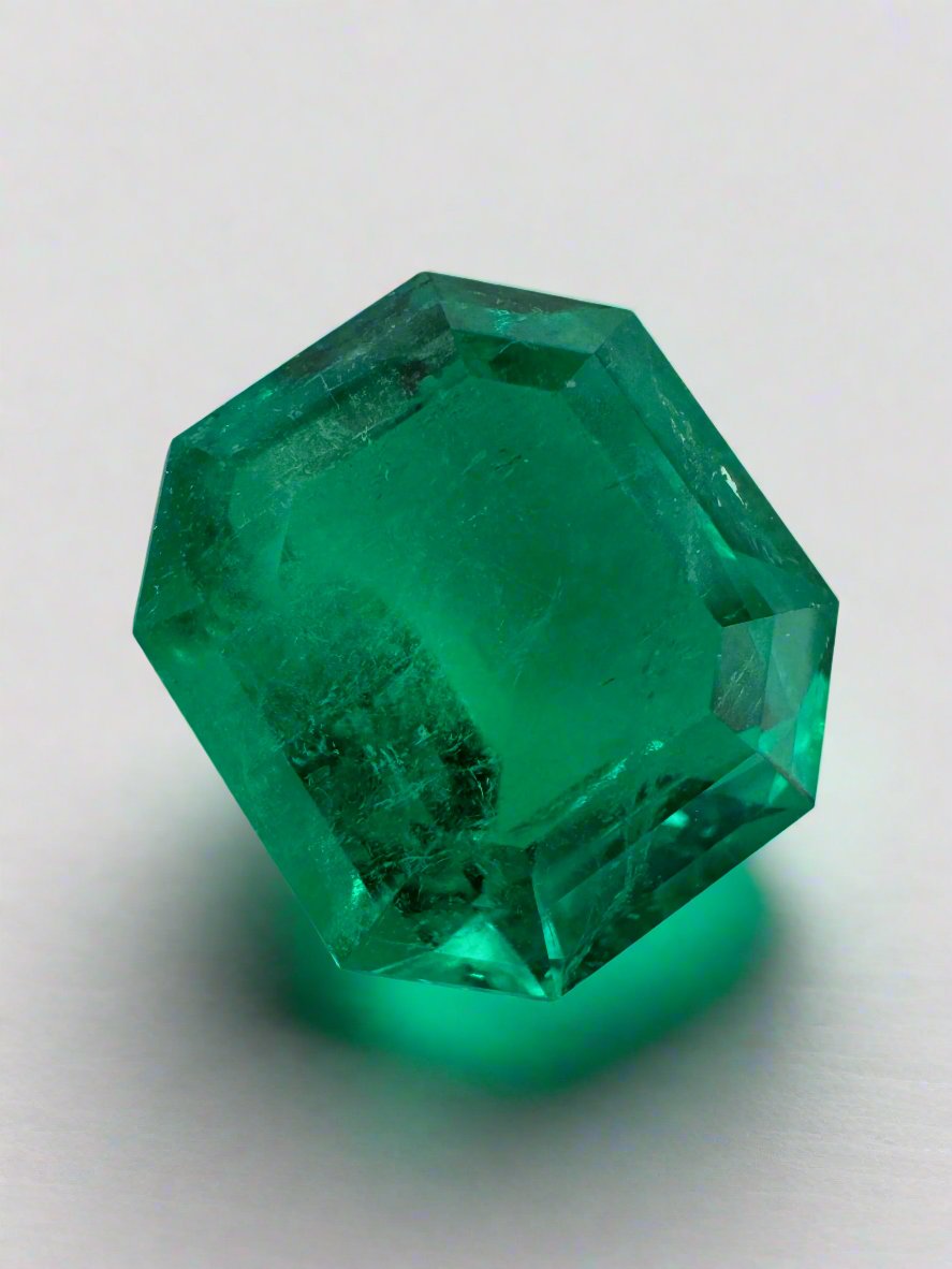 5.96 Carat 12x11 AAA+ Classic Green Natural Loose Colombian- Emerald Cut