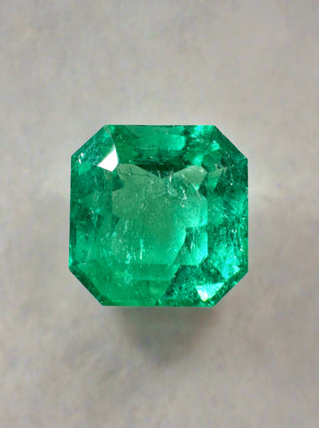 6.40 Carat 11x11 Vivid Muzo Green Natural Loose Colombian Emerald-Asscher Cut