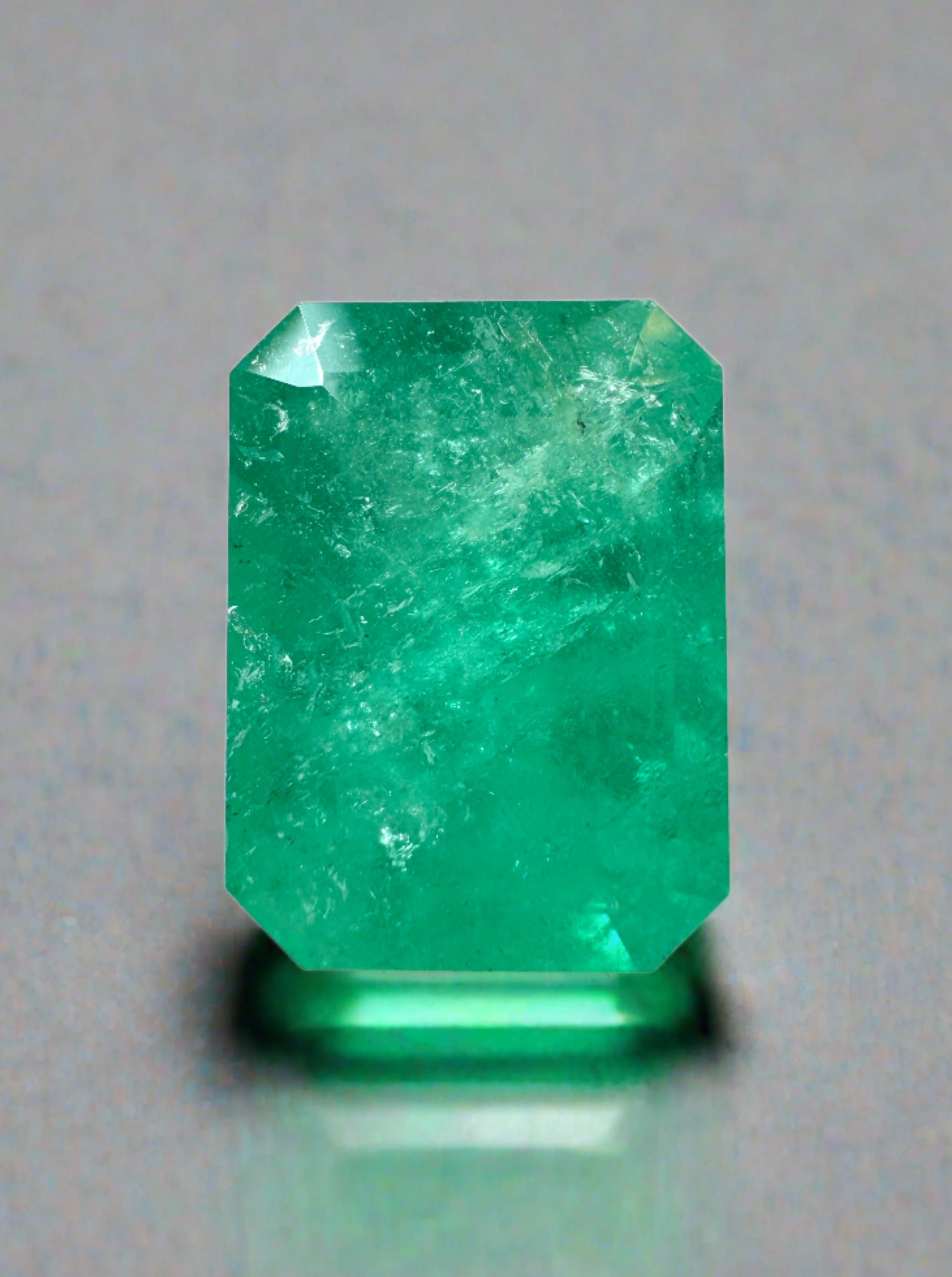 6.47 Carat 13x10 Earthy Deep Green Emerald Cut Loose Colombian Emerald-Emerald Cut - JR Colombian Emeralds