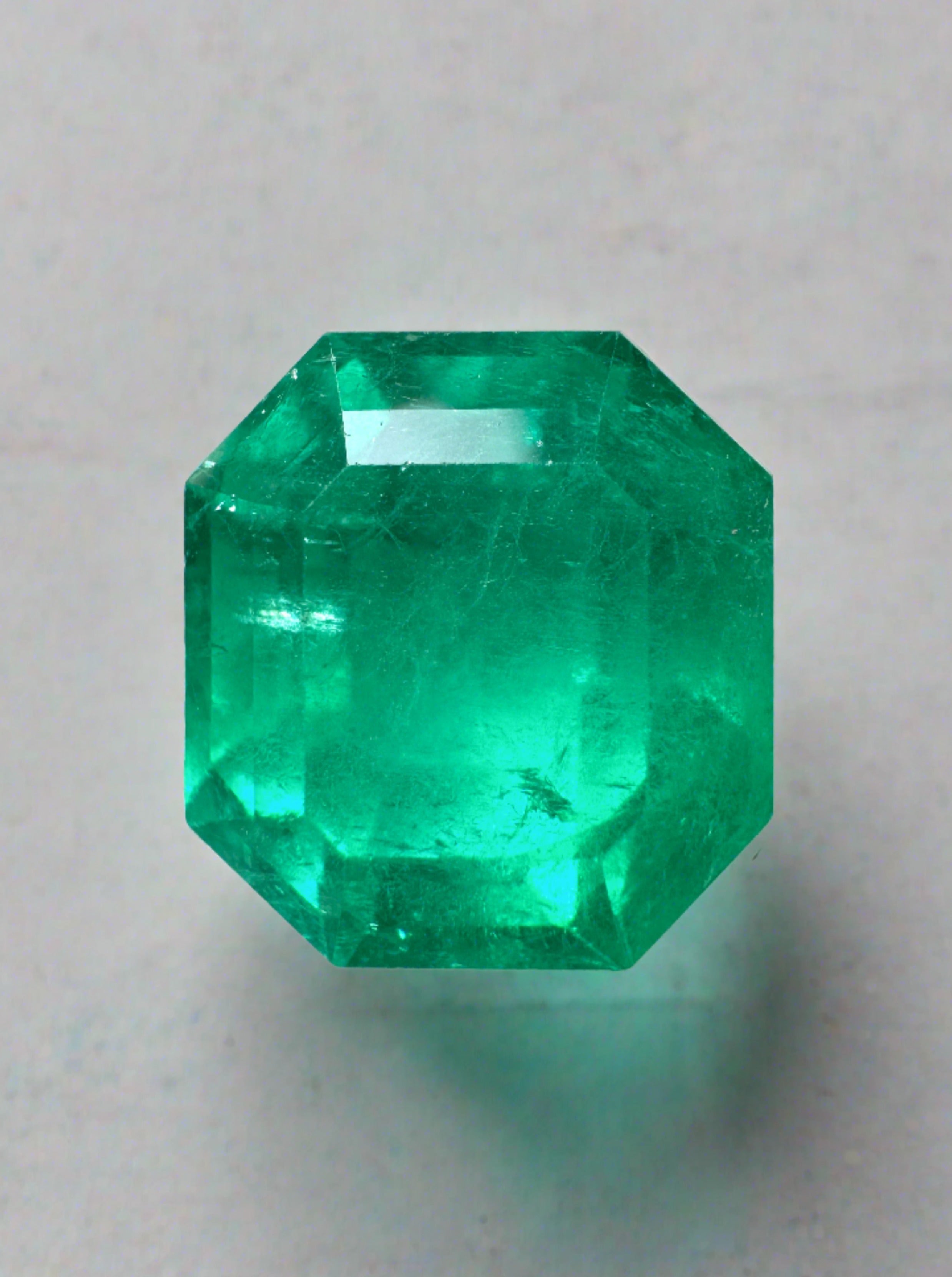 6.62 Carat Captivating Natural Loose Colombian Emerald-Asscher Cut with Clipped Corners - JR Colombian Emeralds