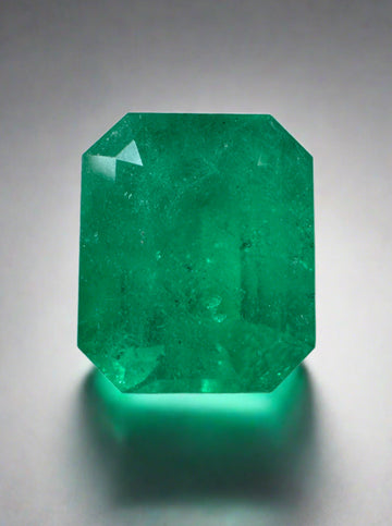 7.51 Carat 13.5x11 Deep Forest Green Emerald Cut Loose Colombian Emerald-Emerald Cut