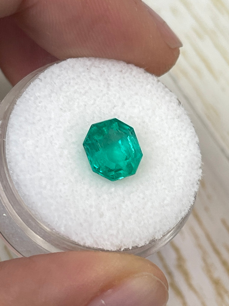 Loose Colombian Emerald - Octagon Cut - 2.31 Carats - Bluish Green Hue