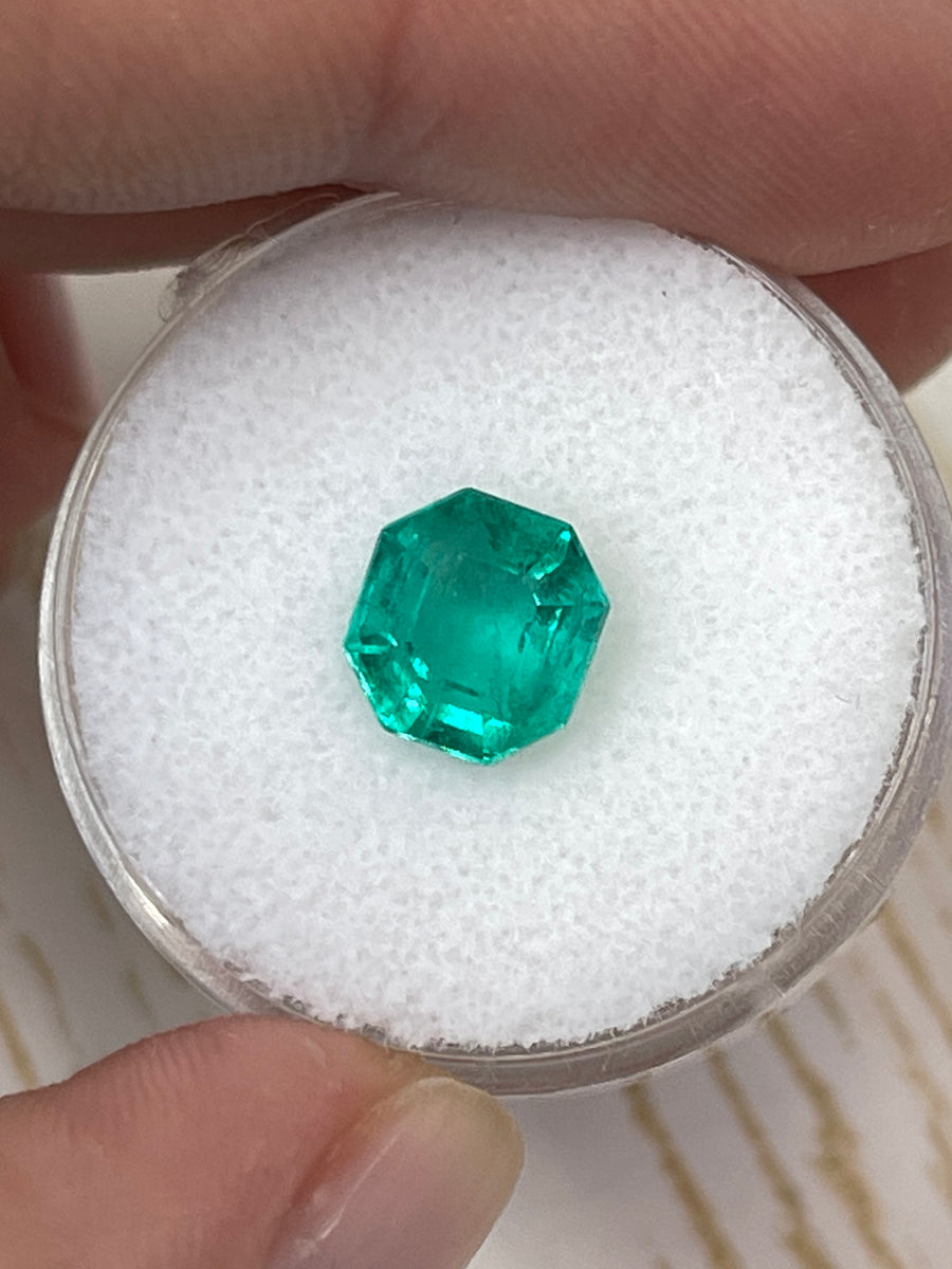 2.31 Carat Bluish Green Octagon-Cut Colombian Emerald